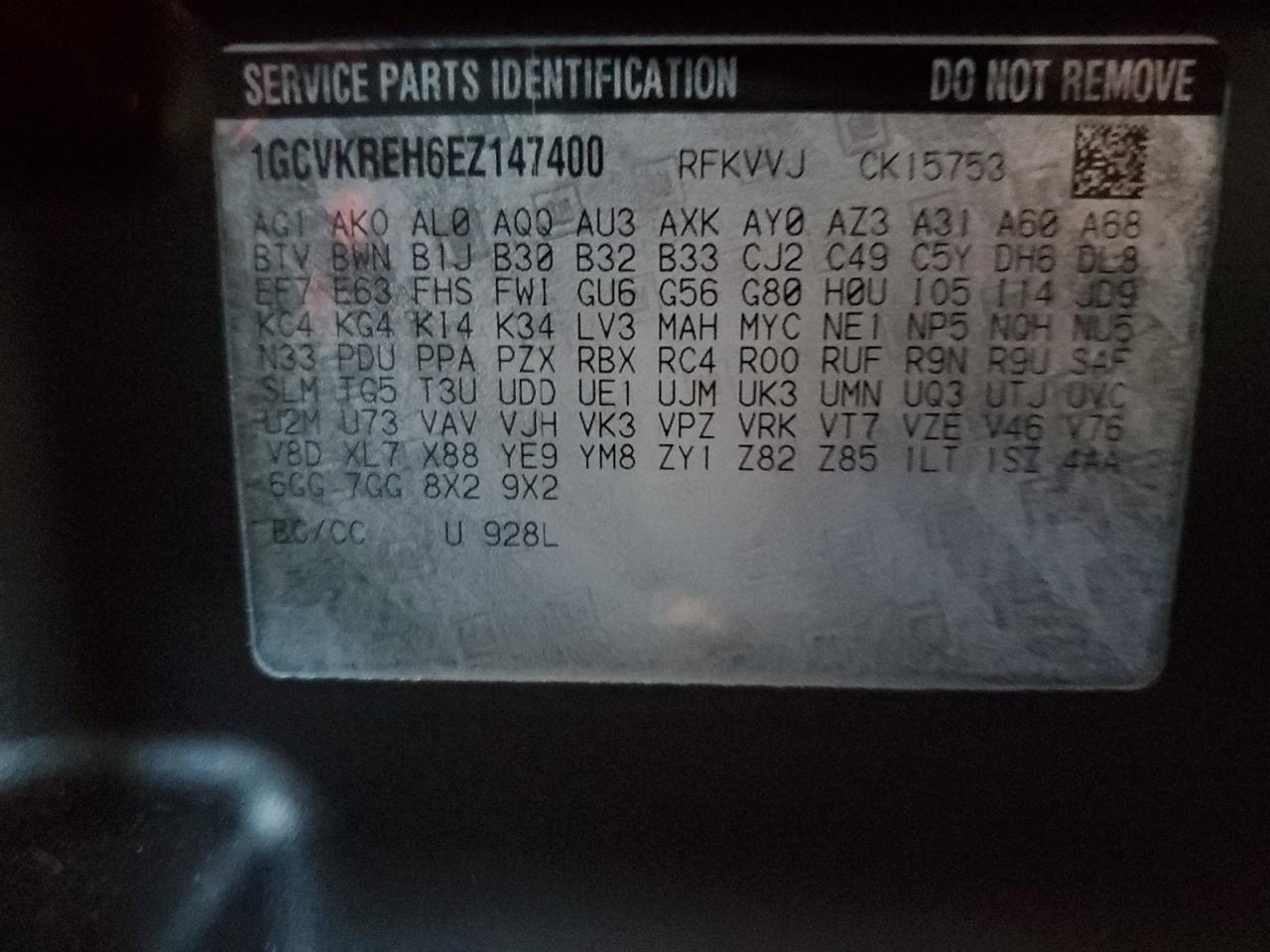 2014 Chevrolet Silverado K1500 Lt VIN: 1GCVKREH6EZ147400 Lot: 46713245