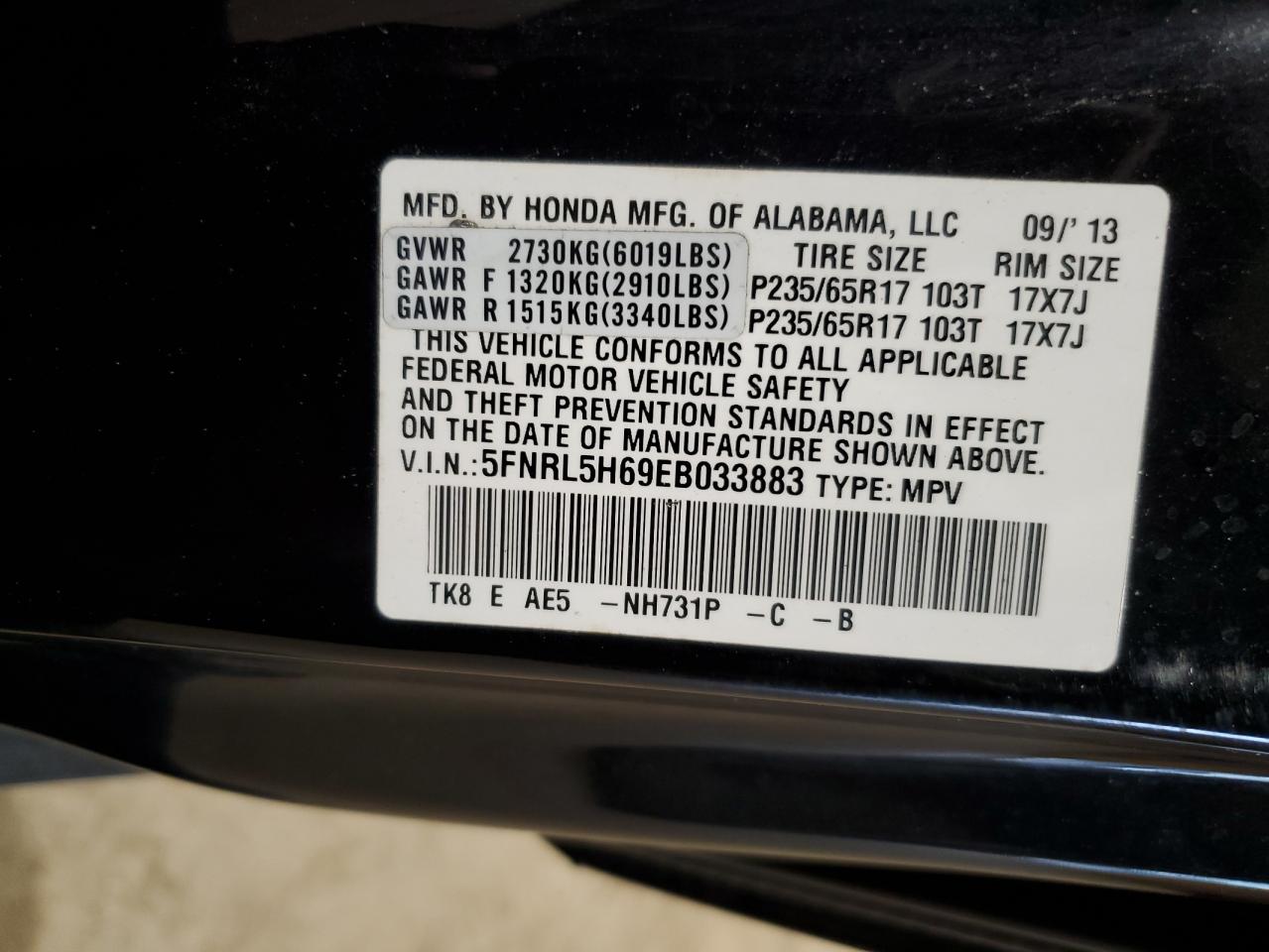 2014 Honda Odyssey - Image 13