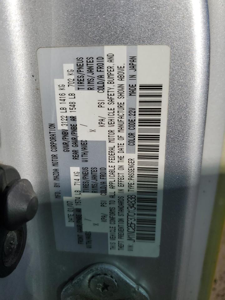 2007 Mazda Mx-5 Miata VIN: JM1NC26F370134838 Lot: 46265885