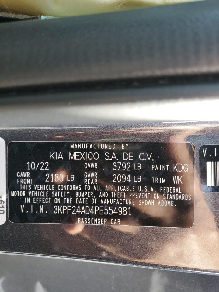 2023 Kia Forte Lx VIN: 3KPF24AD4PE554981 Lot: 45909535