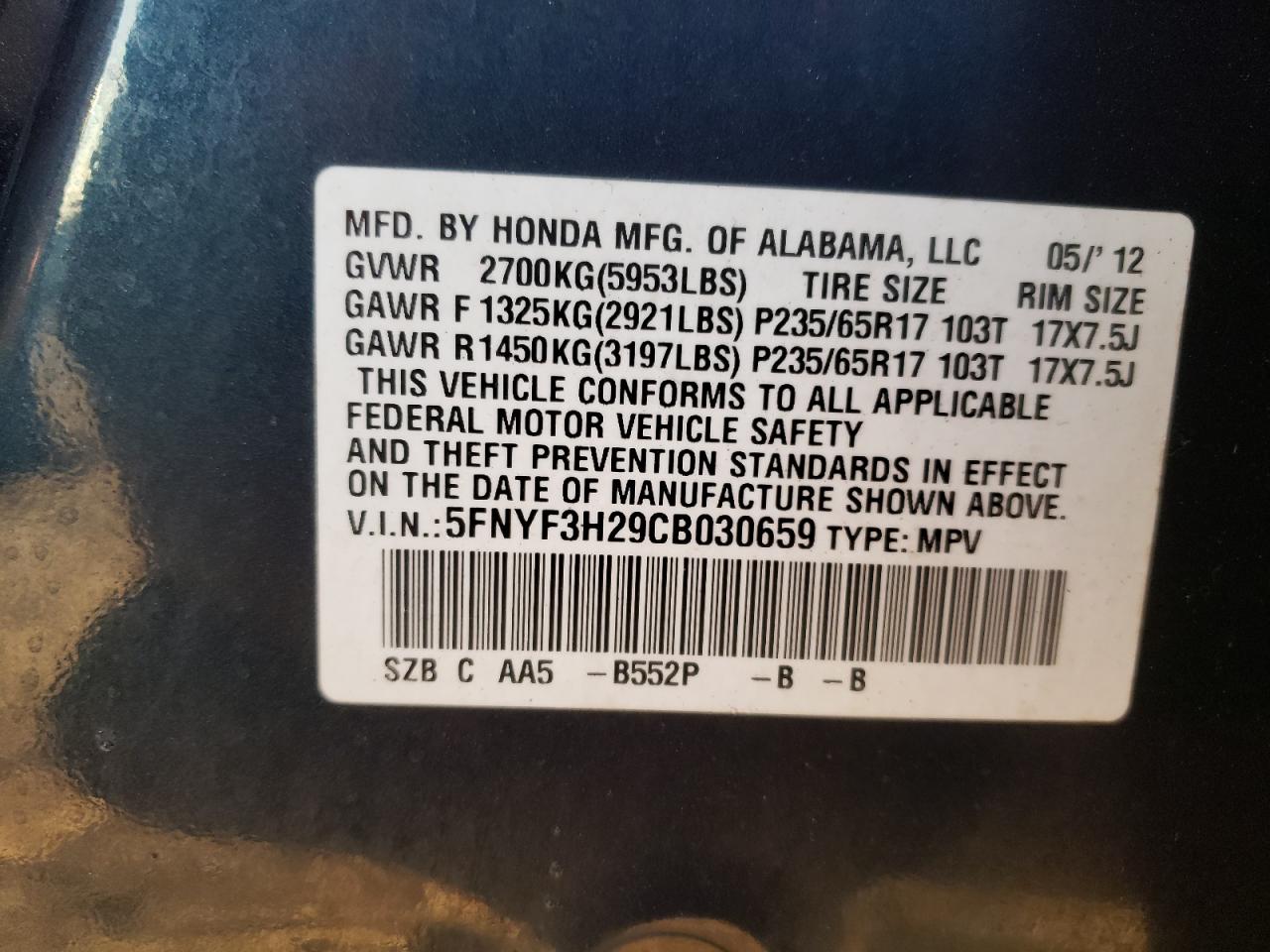 2012 Honda Pilot - Image 15