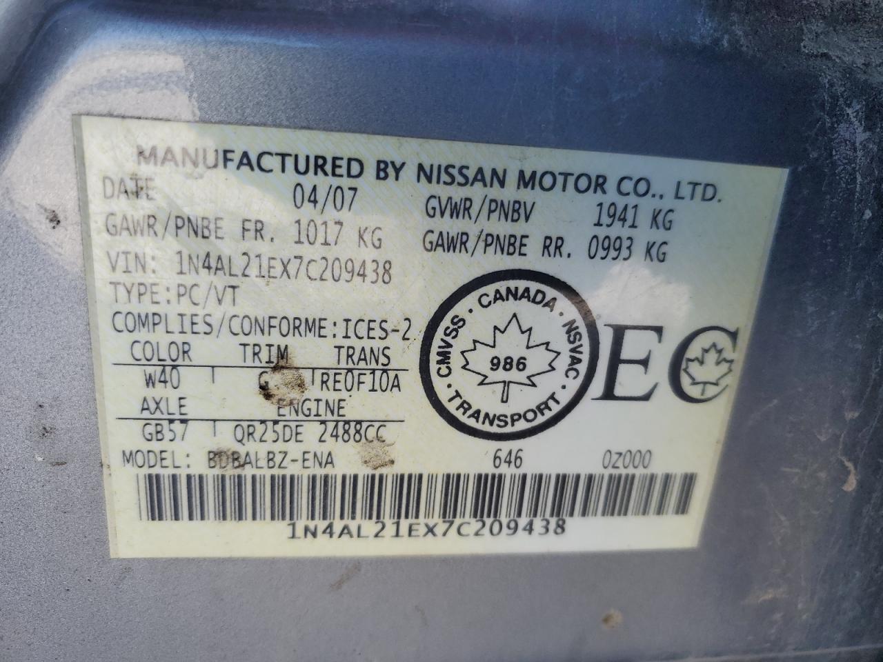 2007 Nissan Altima - Image 12