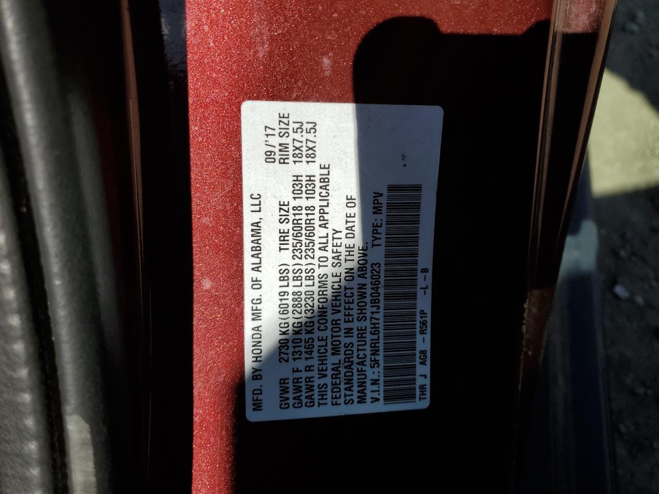 2018 Honda Odyssey - Image 13