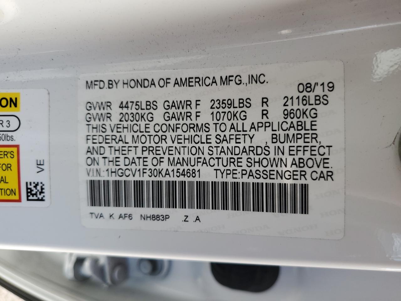 2019 Honda Accord - Image 14