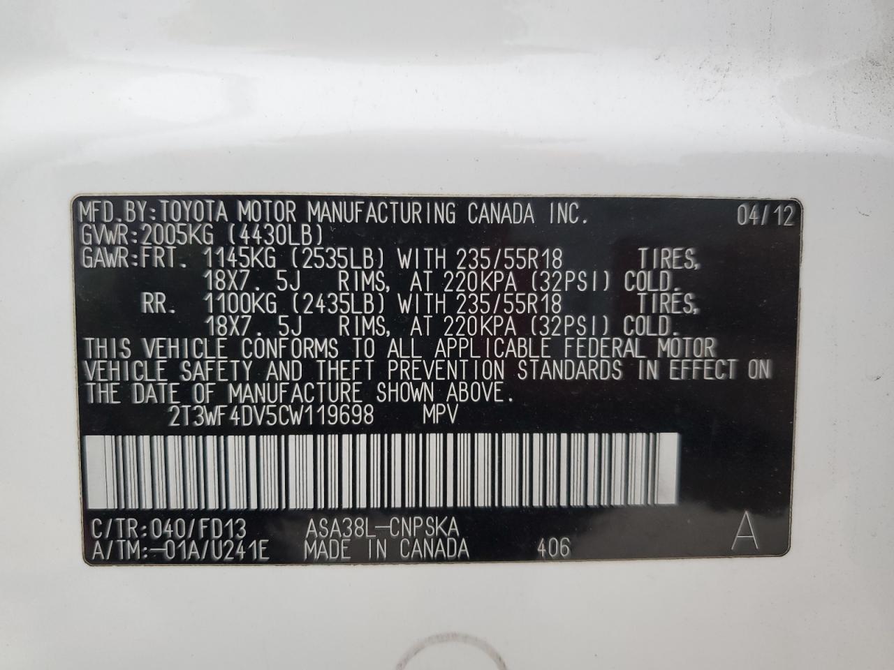 2012 Toyota RAV 4 - Image 13