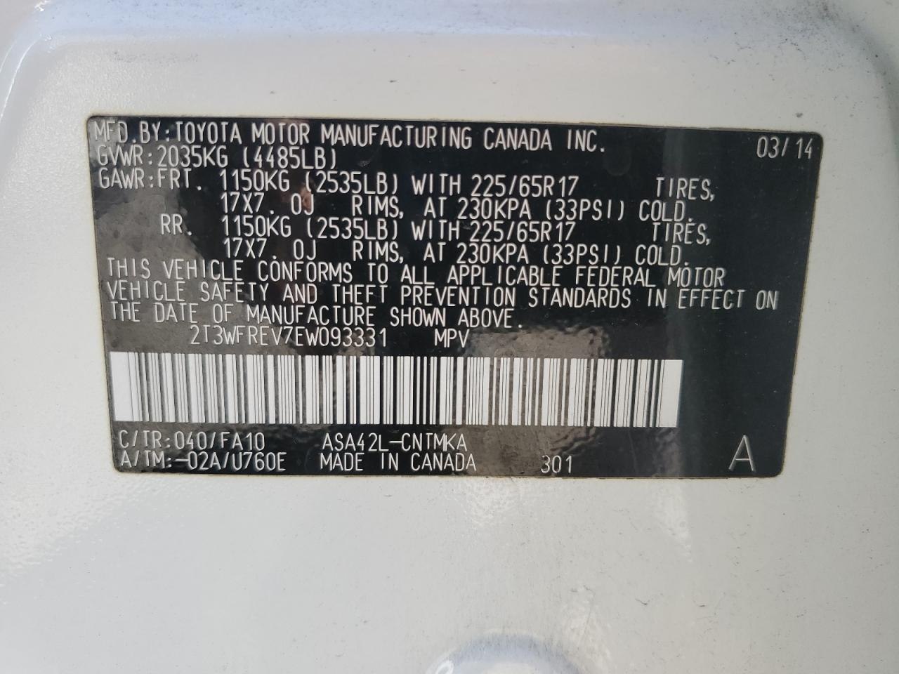 2014 Toyota RAV 4 - Image 14