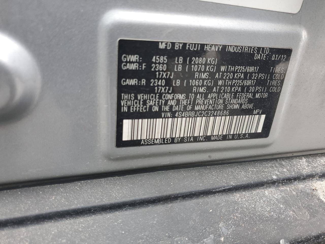 2012 Subaru Outback - Image 14