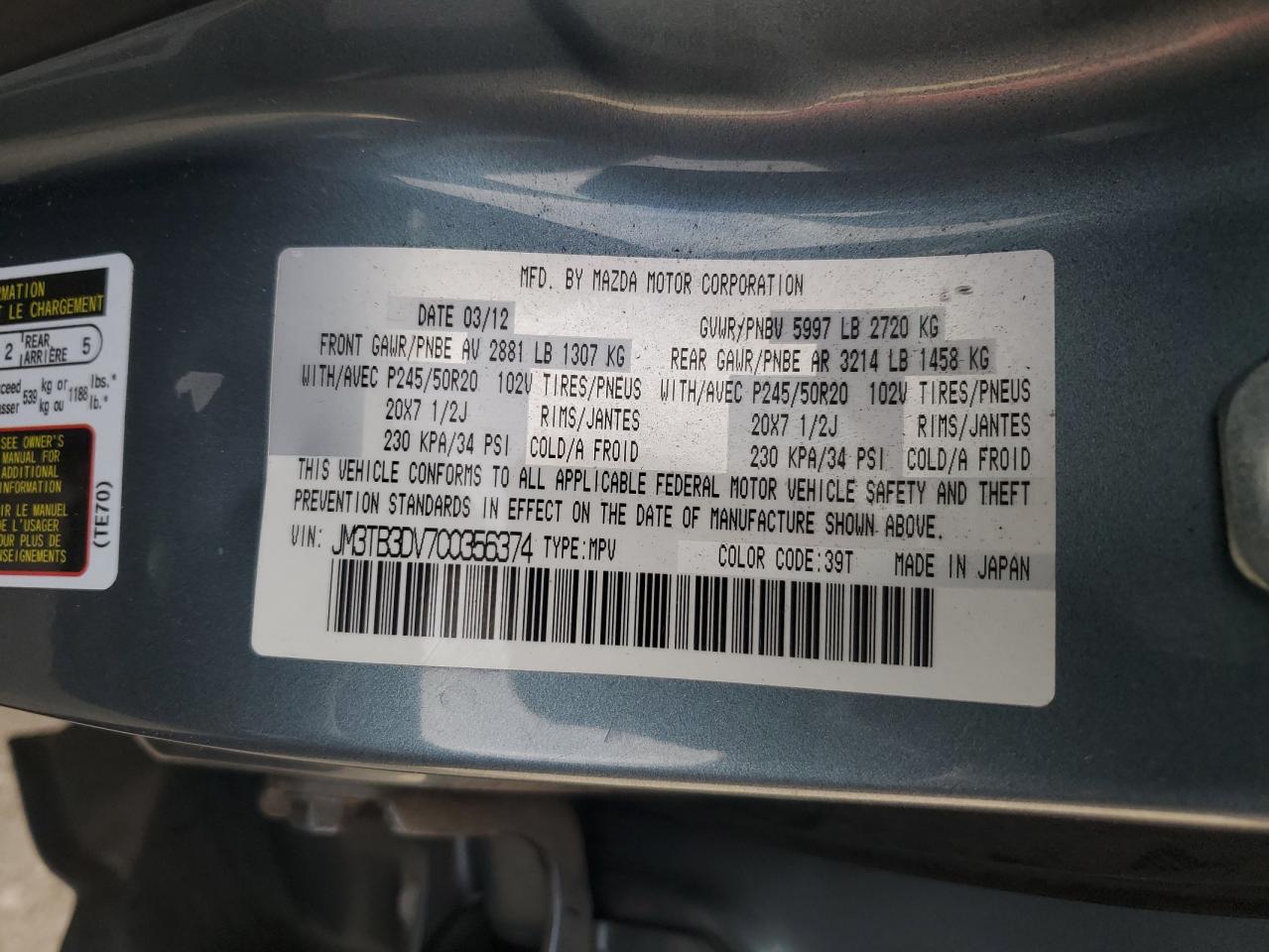 2012 Mazda CX-9 - Image 15