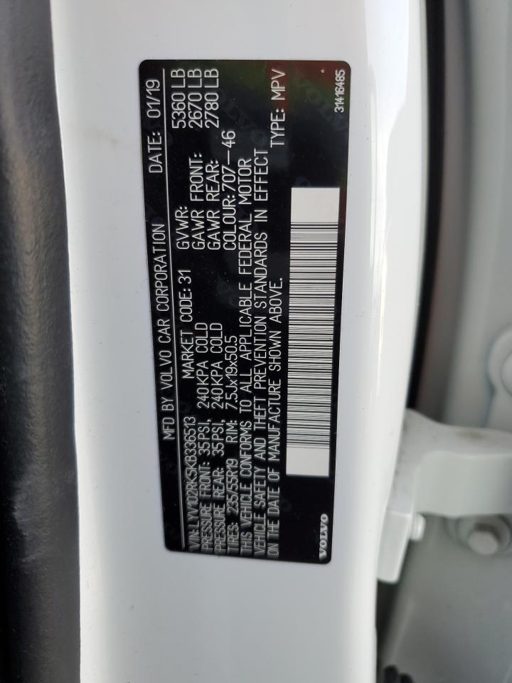 2019 Volvo Xc60 T5 VIN: LYV102RK5KB336513 Lot: 44835095
