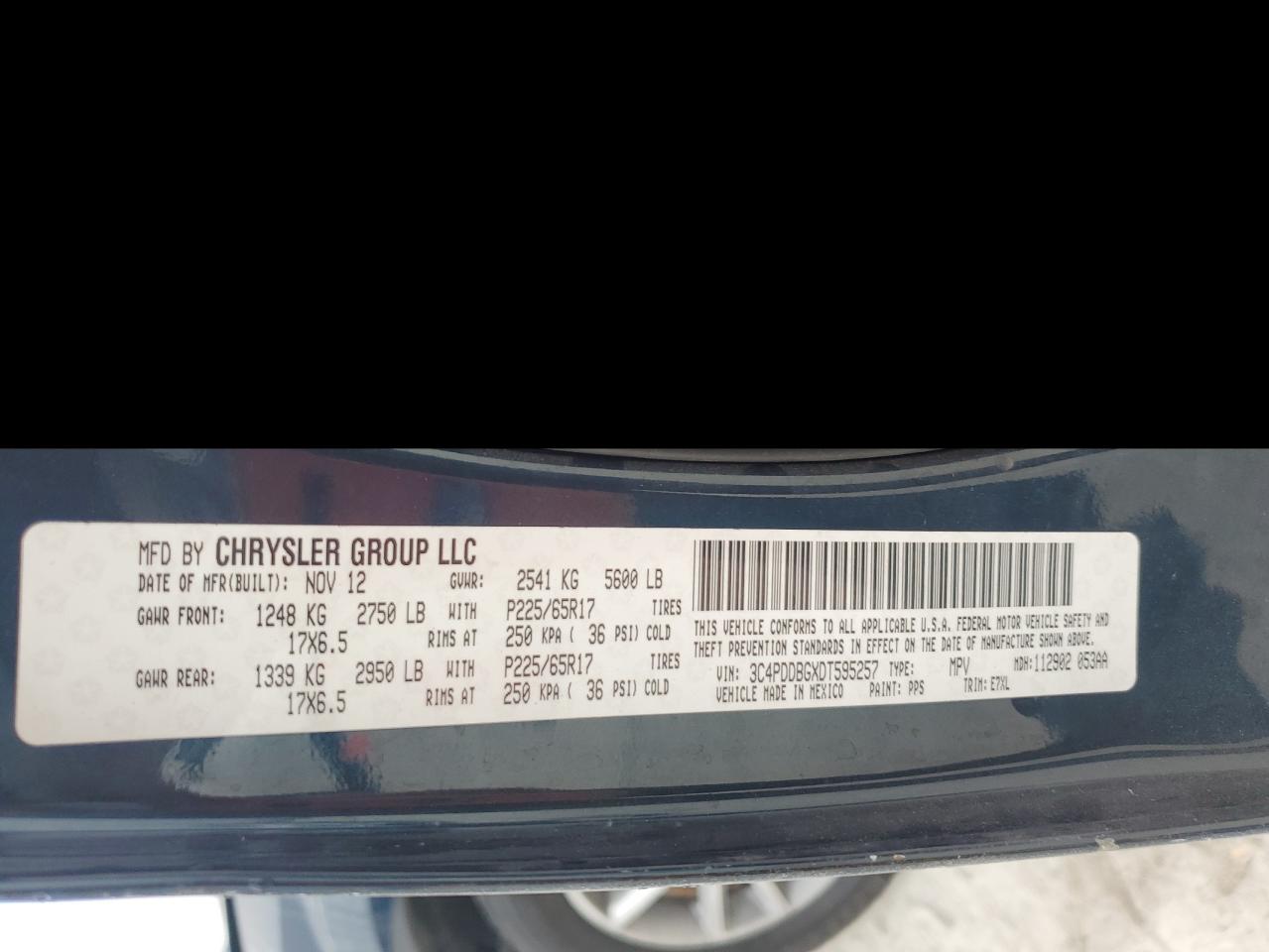 2013 Dodge Journey Sxt VIN: 3C4PDDBGXDT595257 Lot: 45022345