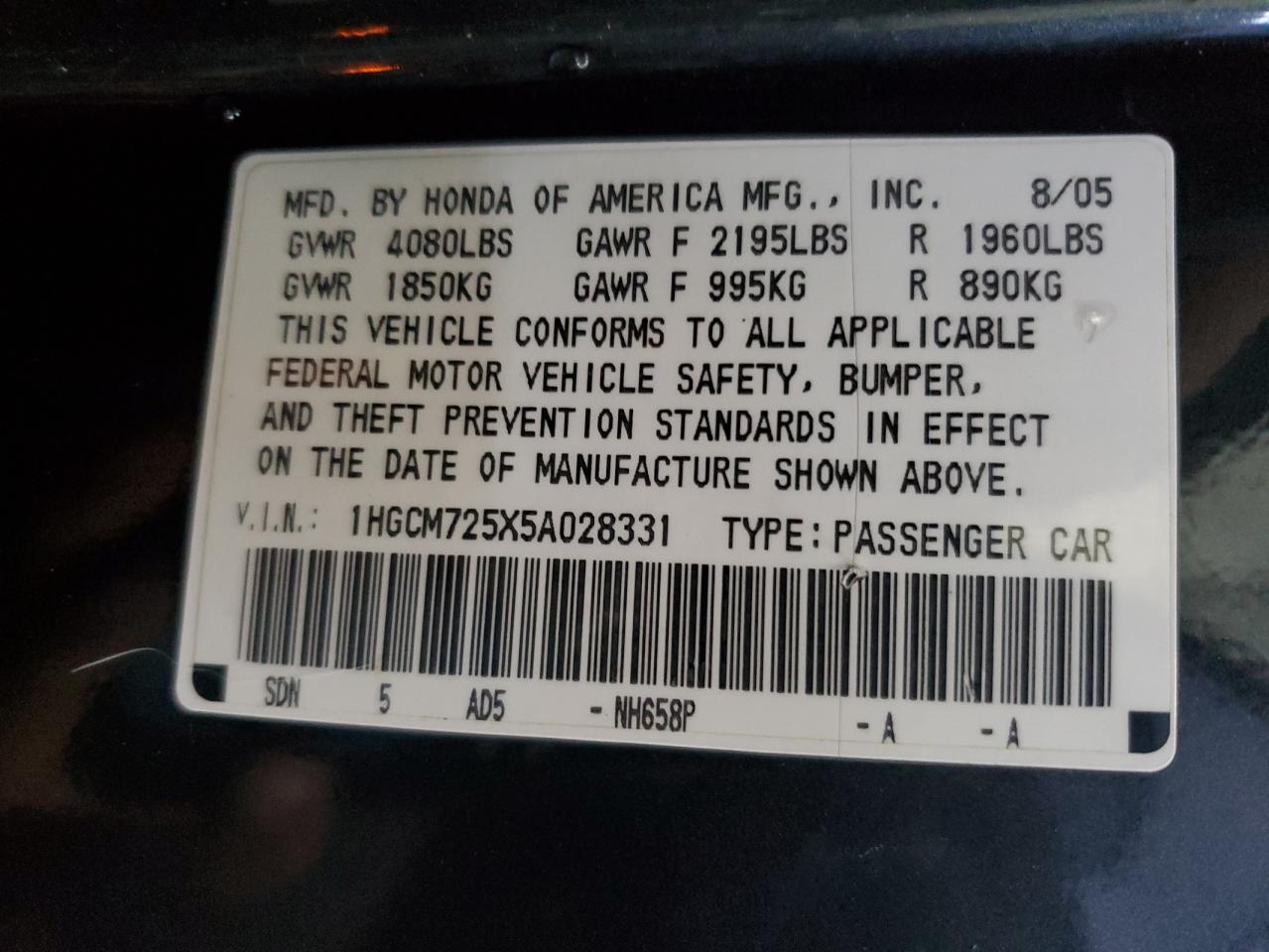 2005 Honda Accord - Image 12