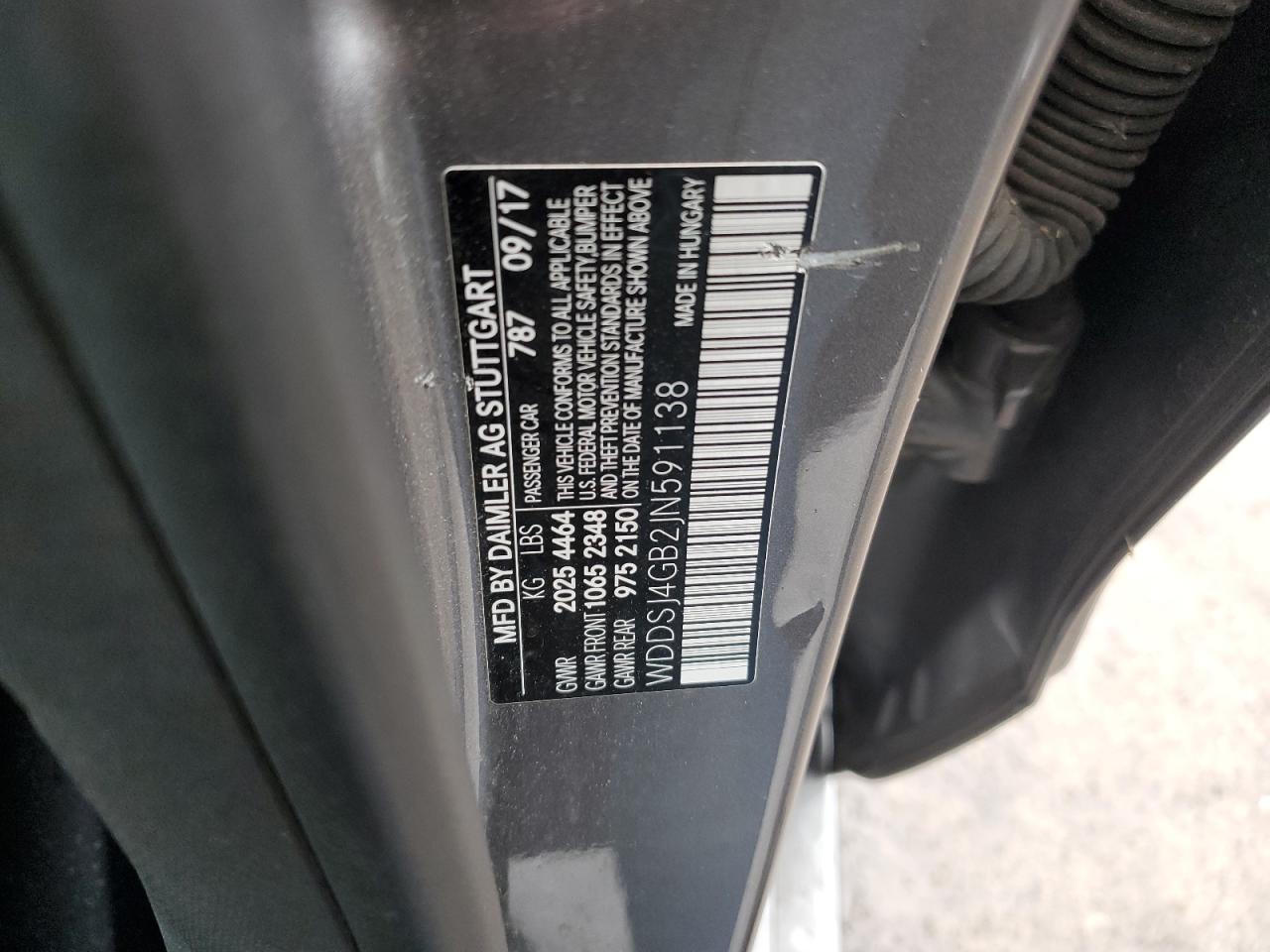 2018 Mercedes-Benz Cla 250 4Matic VIN: WDDSJ4GB2JN591138 Lot: 44420855