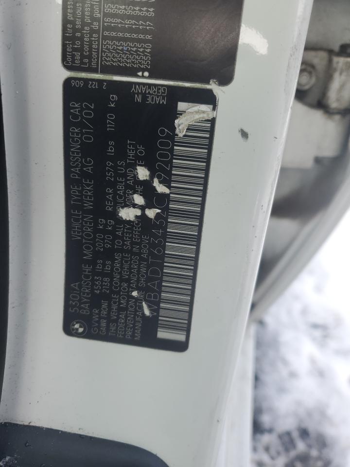 2002 BMW 530 I Automatic VIN: WBADT63432CH92009 Lot: 93020745