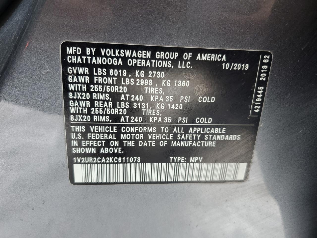 2019 Volkswagen Atlas - Image 15
