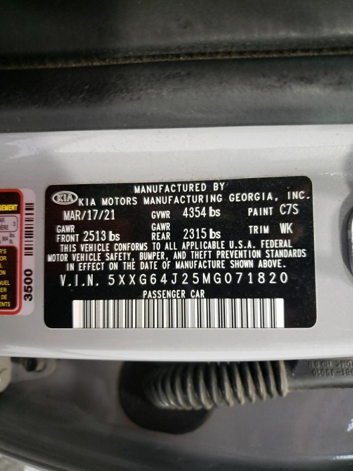 2021 Kia K5 Gt Line VIN: 5XXG64J25MG071820 Lot: 45006985