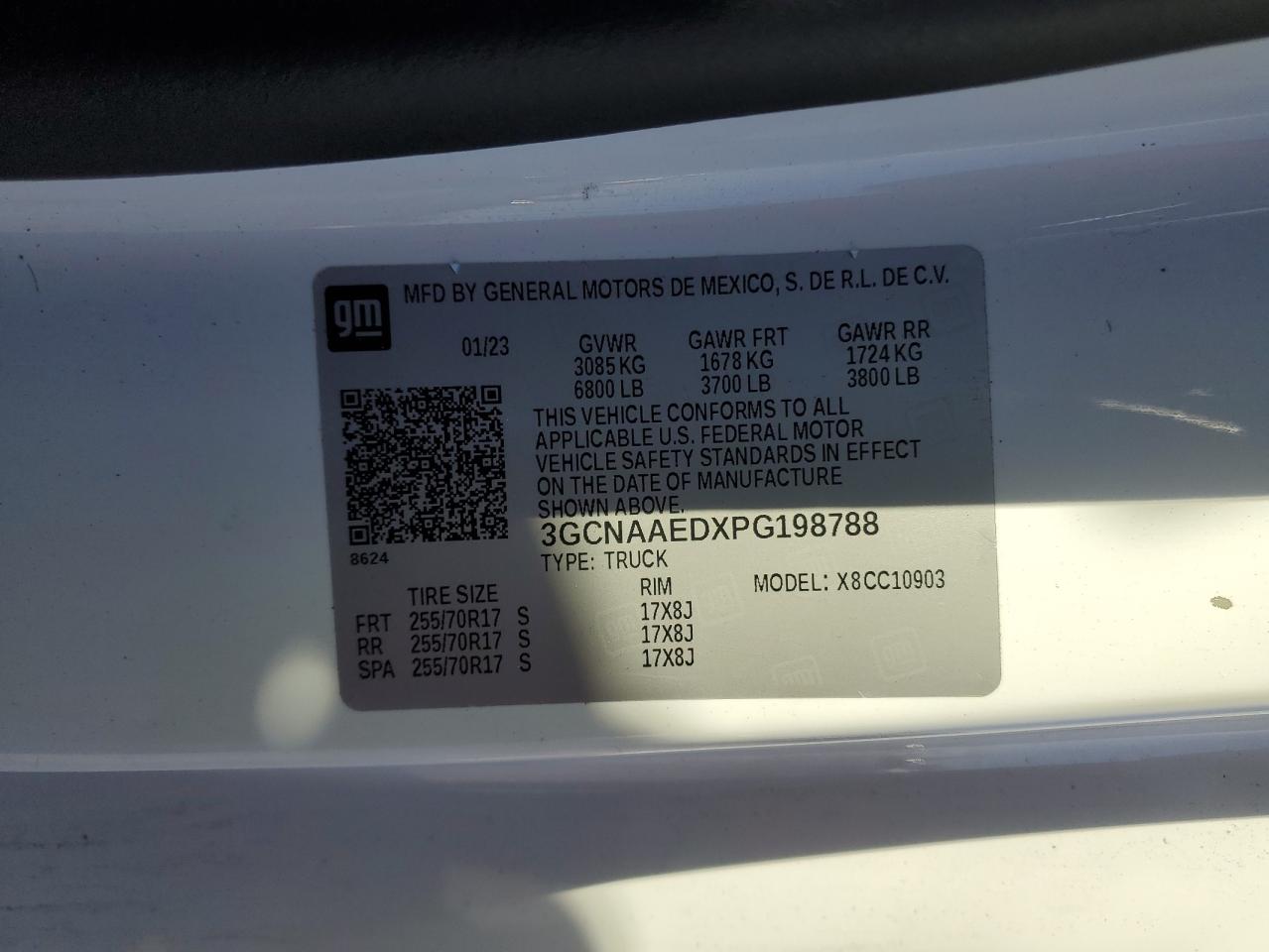 VIN: 3GCNAAEDXPG198788 2023 CHEVROLET ALL Models