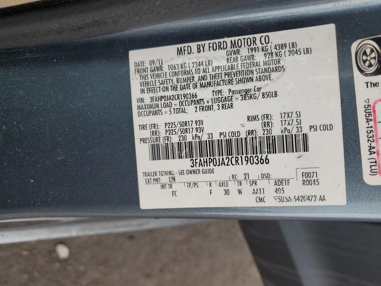 2012 Ford Fusion - Image 15