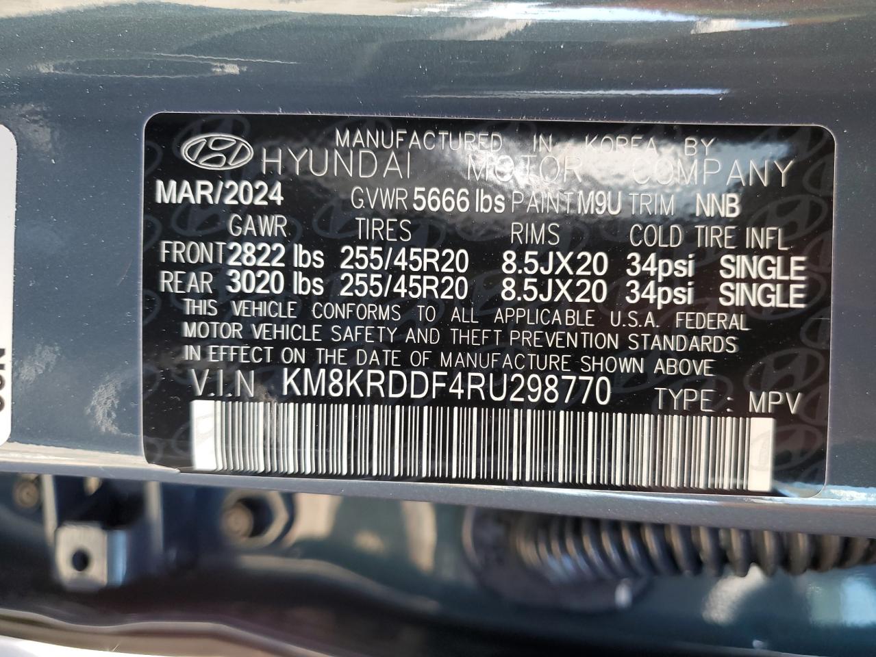 2024 Hyundai Ioniq 5 Limited VIN: KM8KRDDF4RU298770 Lot: 46457705