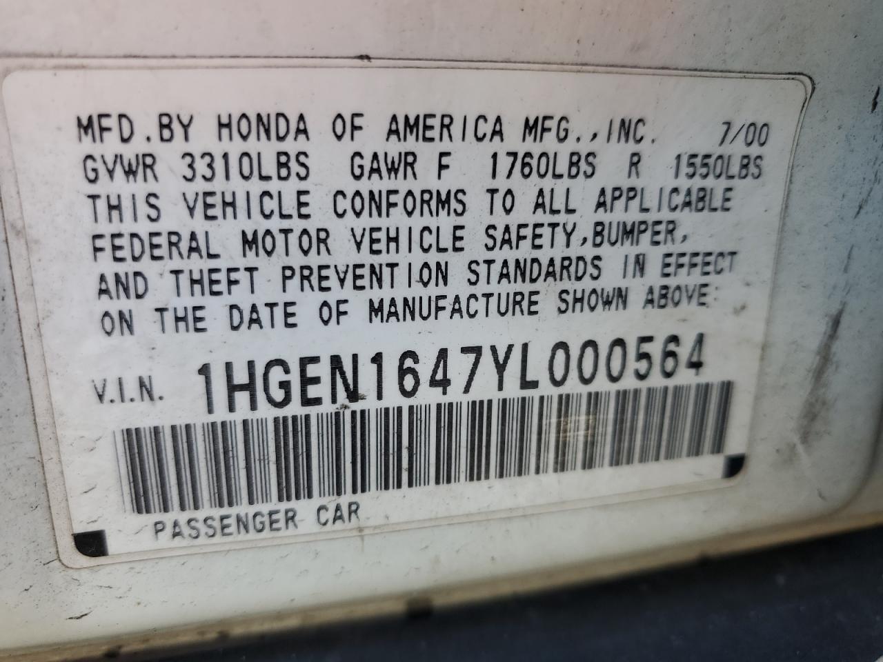 2000 Honda Civic - Image 12