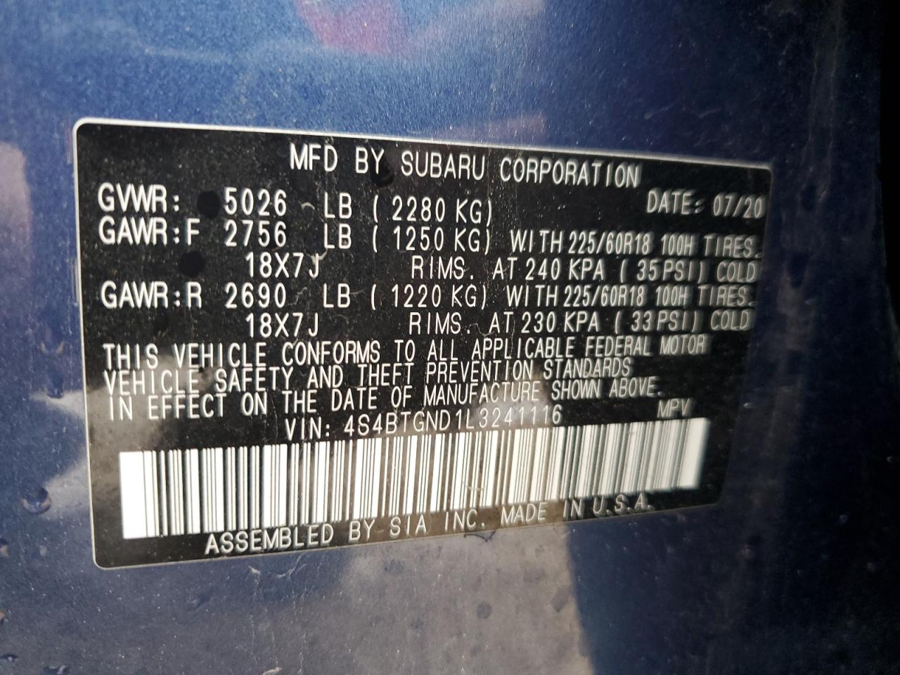 2020 Subaru Outback - Image 12