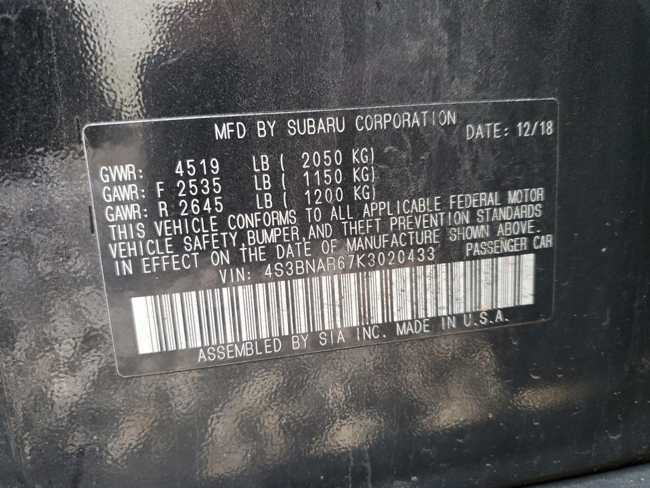 2019 Subaru Legacy - Image 12