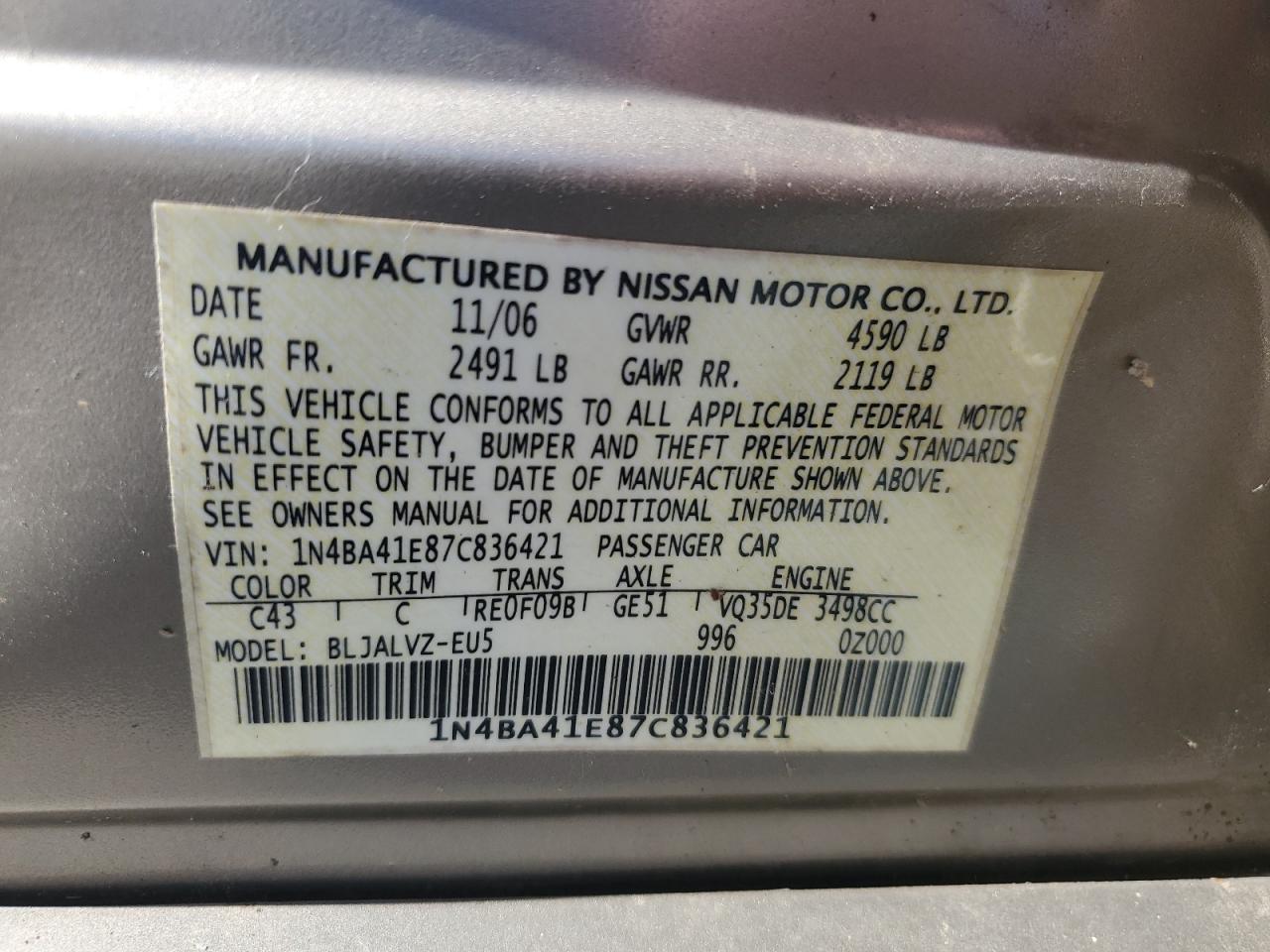 2007 Nissan Maxima - Image 13