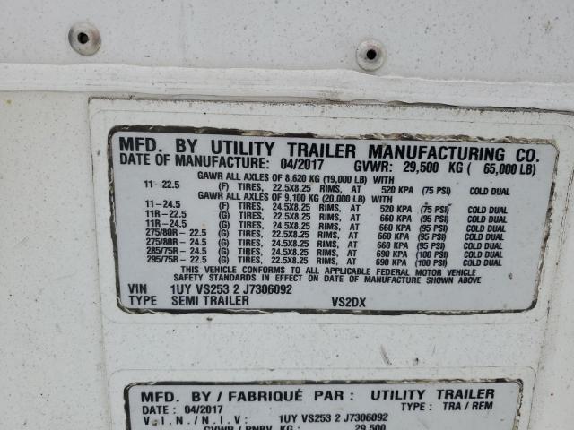 2018 UTILITY TRAILER