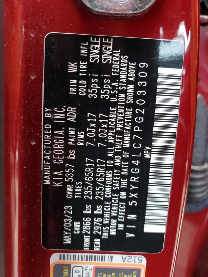 2023 Kia Sorento Lx VIN: 5XYRG4LC7PG203309 Lot: 43946115