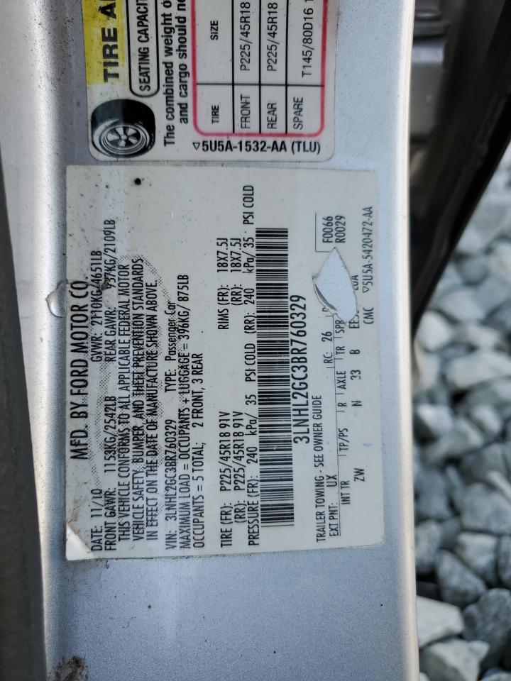 2011 Lincoln Mkz VIN: 3LNHL2GC3BR760329 Lot: 46532475