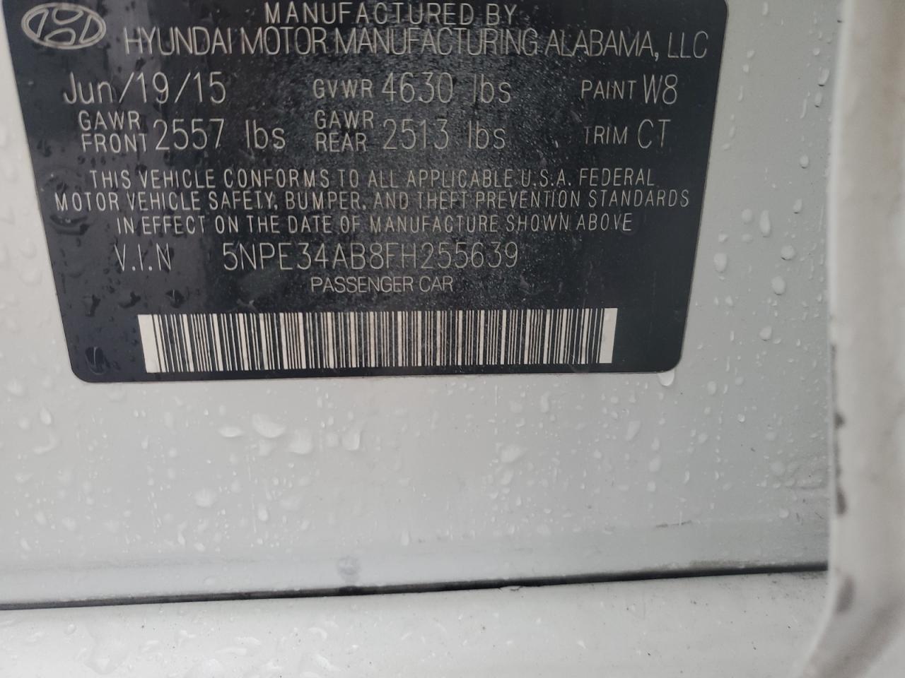 2017 Hyundai Sonata Spo VIN: 5NPE34ABFH255639 Lot: 44999505