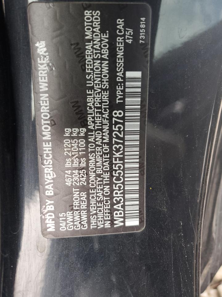 2015 BMW 435 Xi VIN: WBA3R5C55FK372578 Lot: 45039685