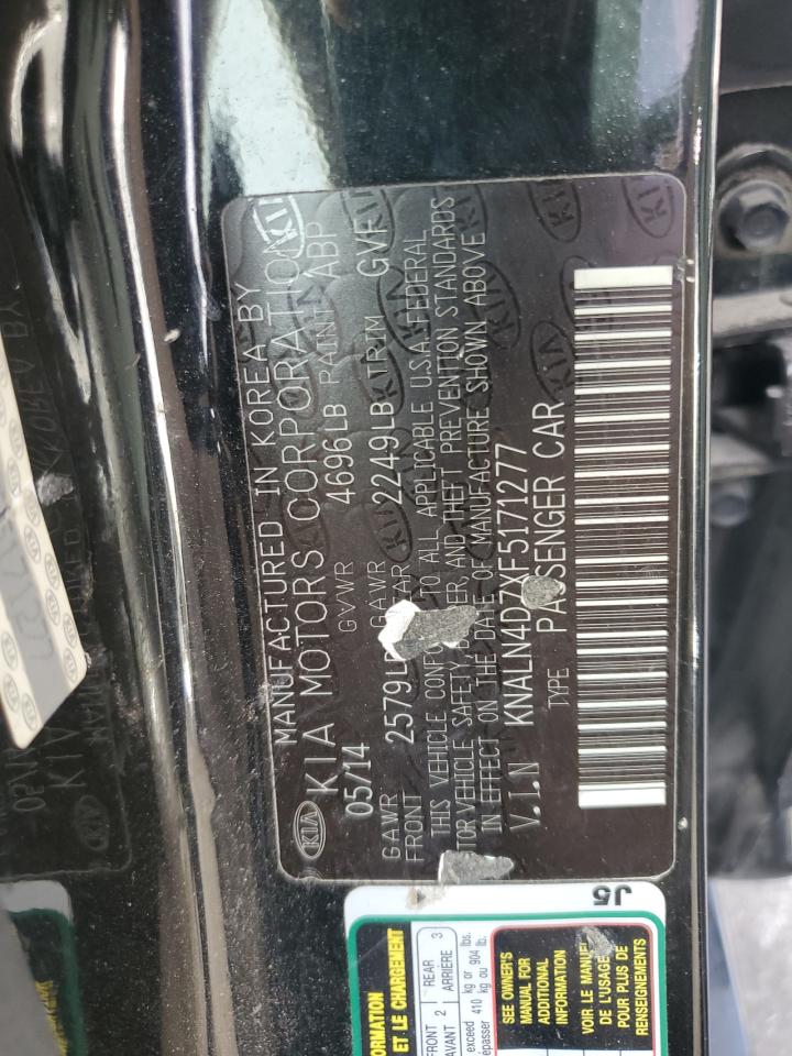 2015 Kia Cadenza Premium VIN: KNALN4D7XF5171277 Lot: 43876785