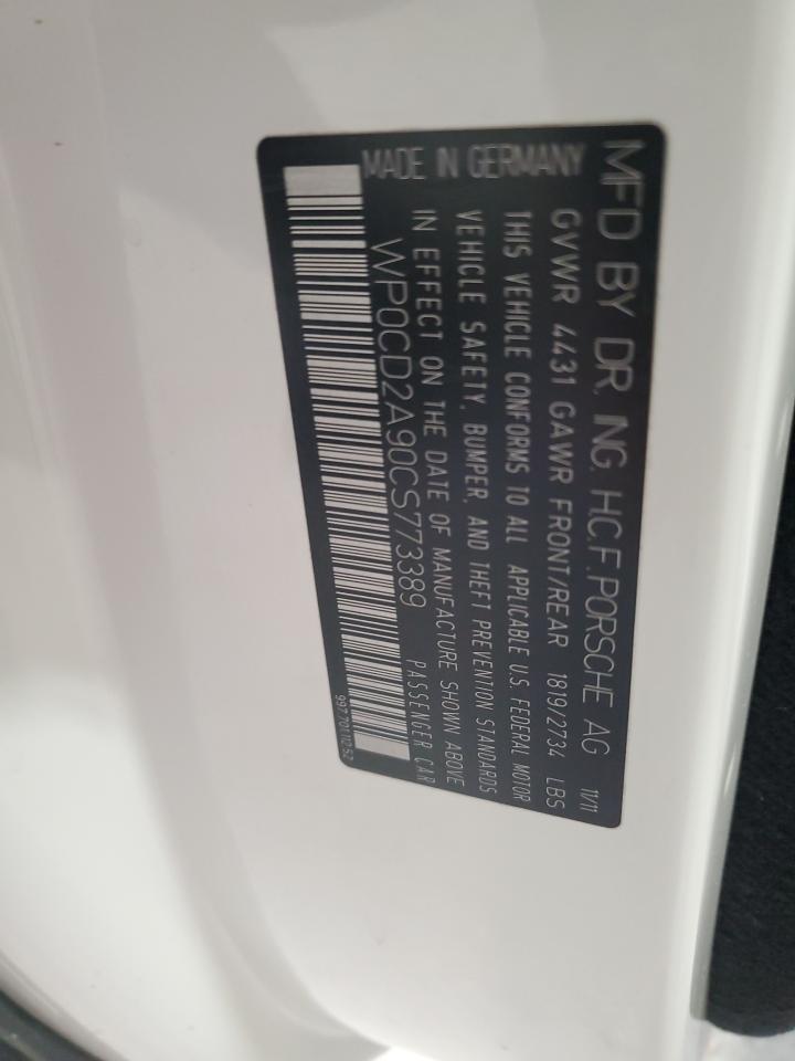 2012 Porsche 911 Turbo Cabriolet VIN: WP0CD2A90CS773389 Lot: 46127265