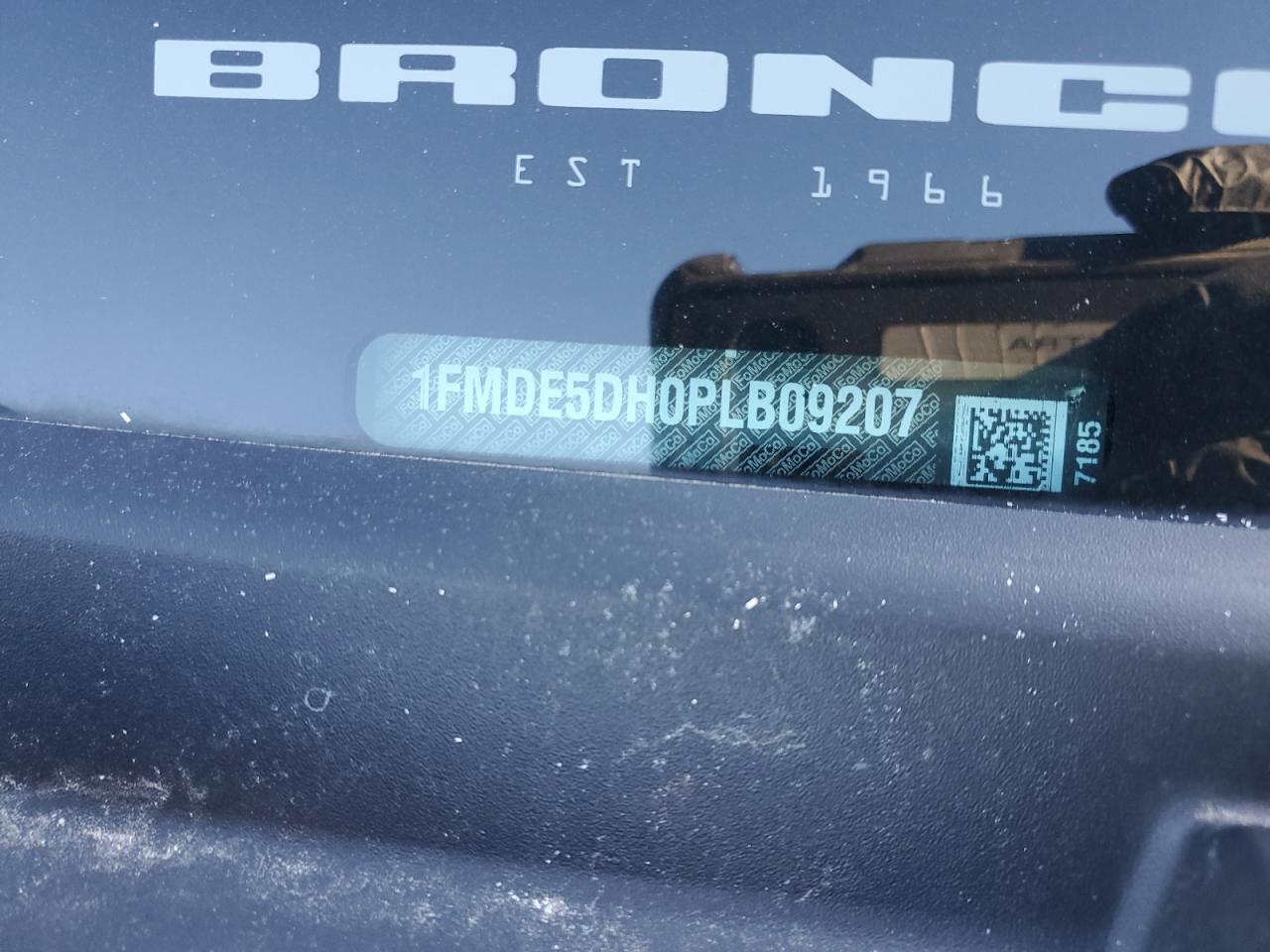 2023 Ford Bronco Base VIN: 1FMDE5DH0PLB09207 Lot: 51827984
