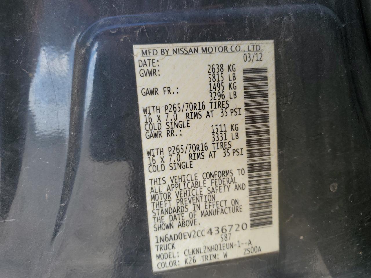 2012 Nissan Navara (Frontier) - Image 12