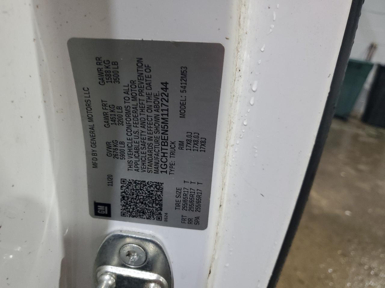 2021 Chevrolet Colorado VIN: 1GCHTBEN5M1172244 Lot: 46610325