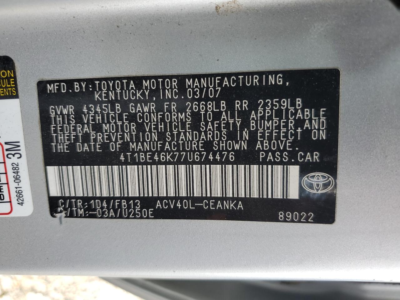 2007 Toyota Camry - Image 12