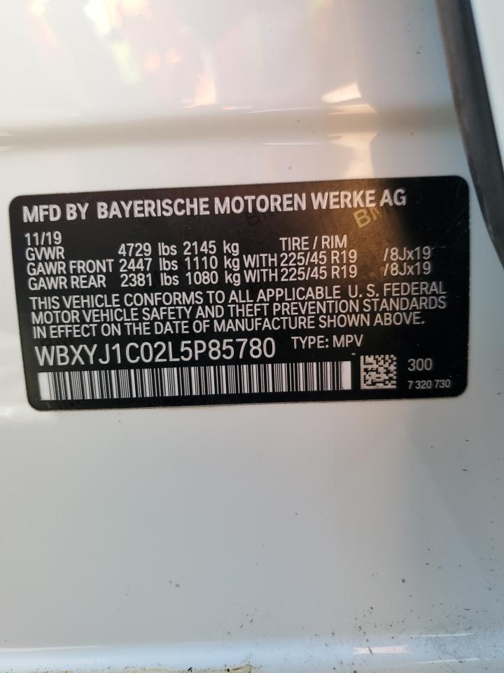 2020 BMW X2 xDrive28I VIN: WBXYJ1C02L5P85780 Lot: 43665555
