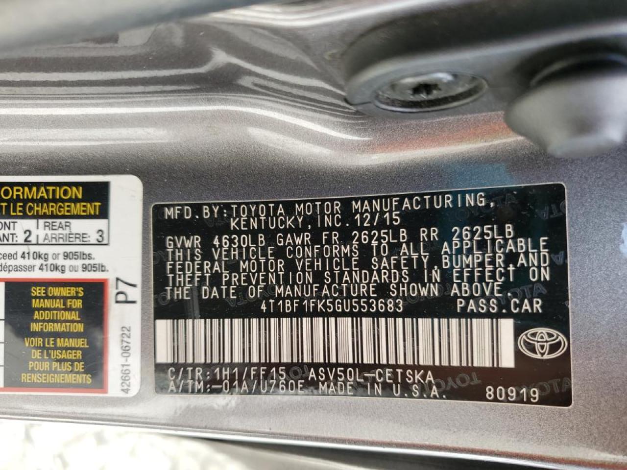 2016 Toyota Camry - Image 12