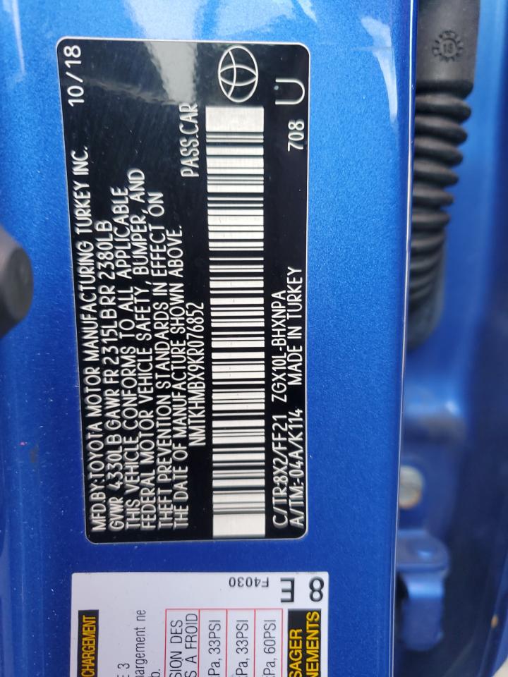 2019 Toyota C-Hr Xle VIN: NMTKHMBX9KR076852 Lot: 46572335
