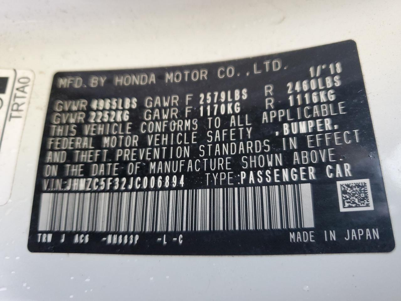 2018 Honda Clarity - Image 12