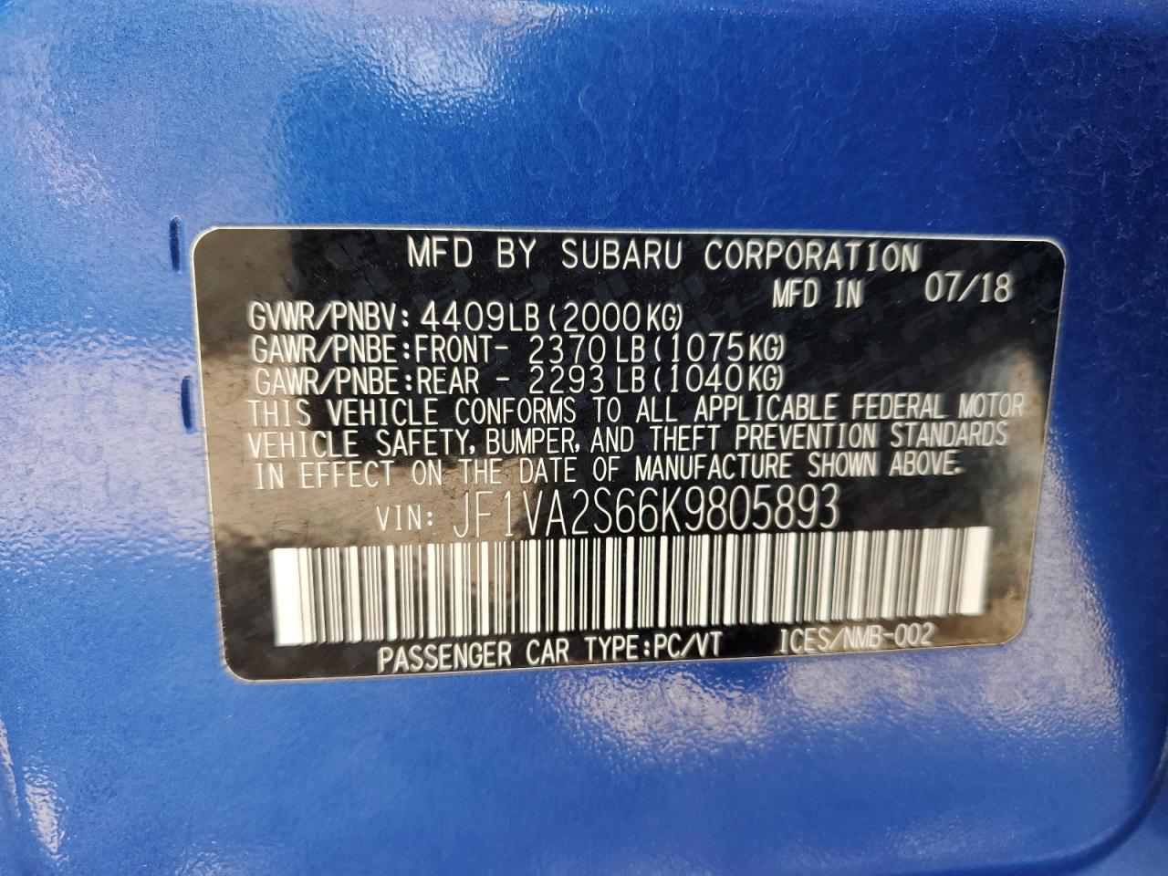 2019 Subaru WRX - Image 14