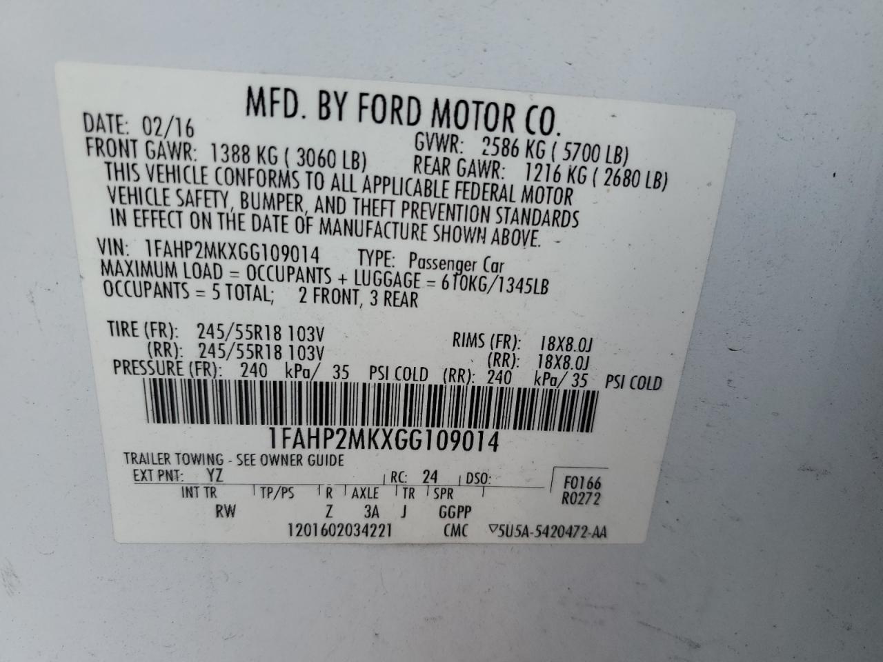 2016 Ford Taurus - Image 12