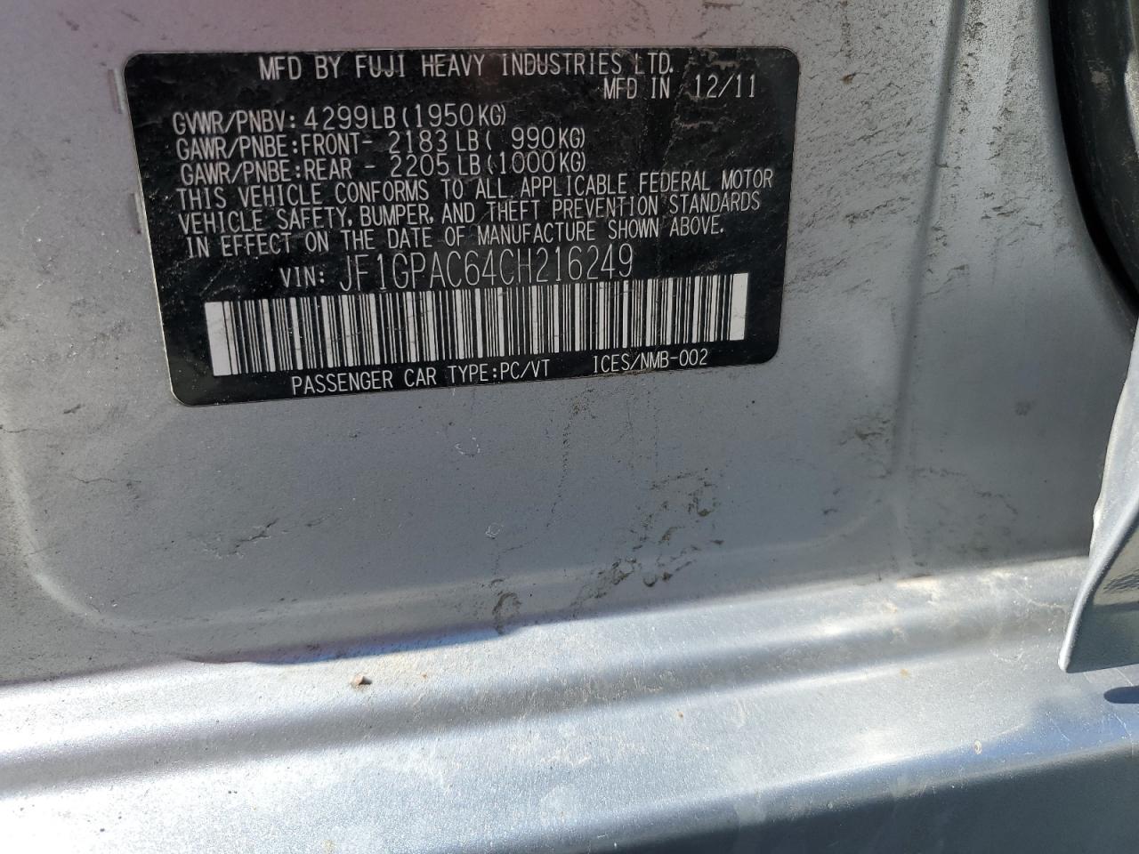 2012 Subaru Impreza - Image 12