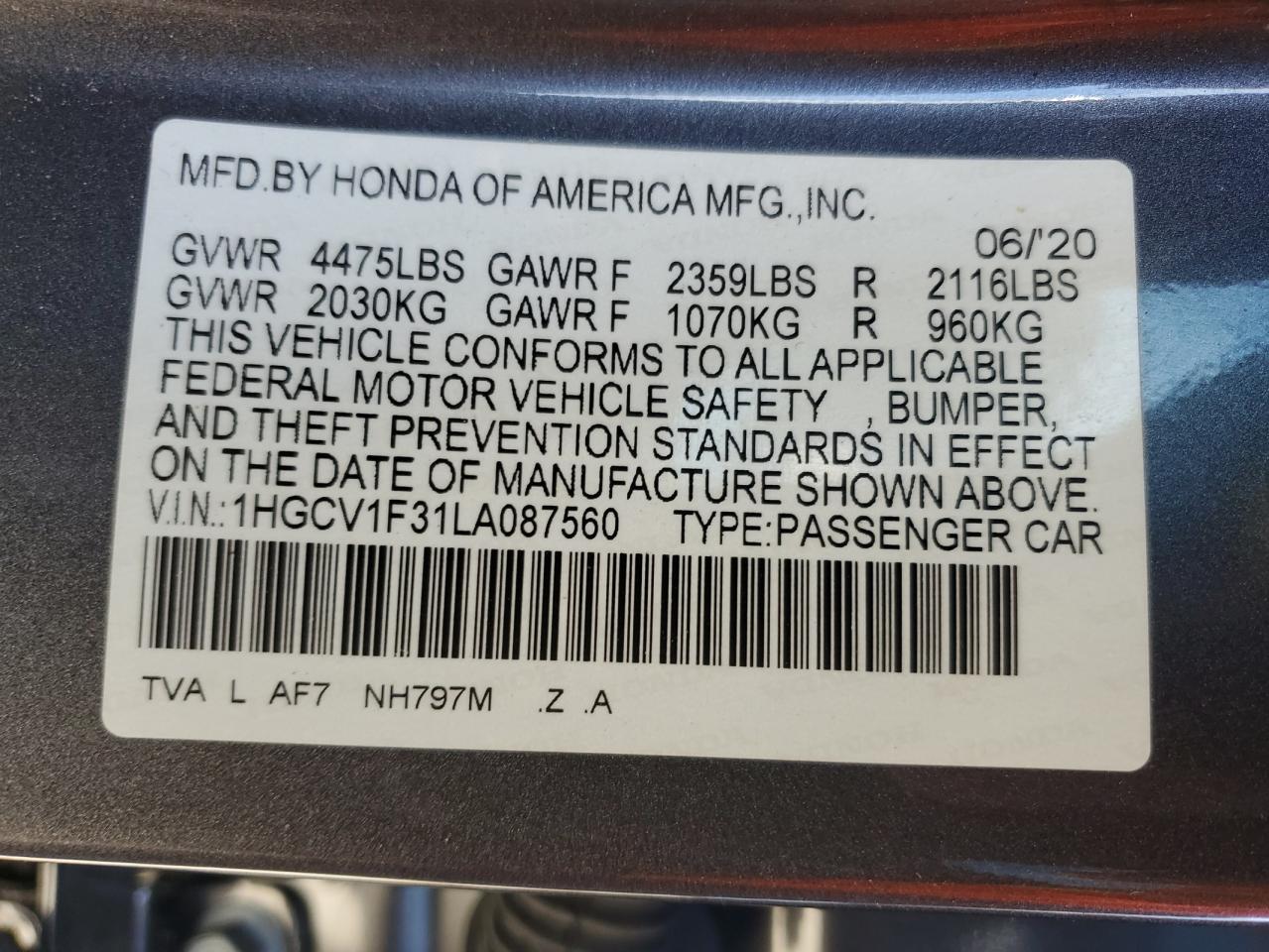 2020 Honda Accord - Image 13