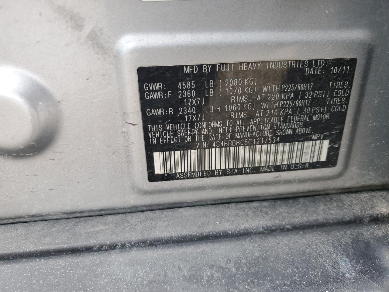 2012 Subaru Outback - Image 12