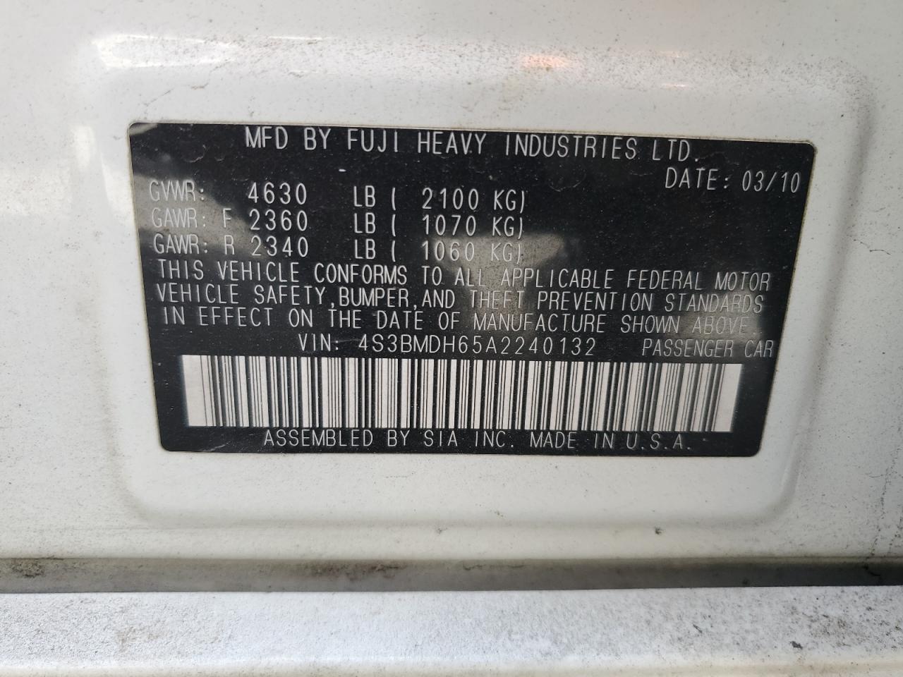 2010 Subaru Legacy - Image 14