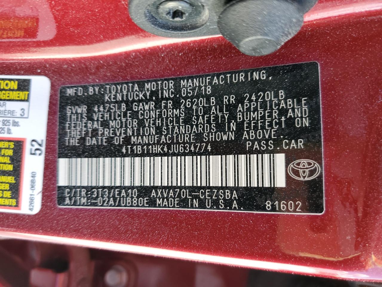 2018 Toyota Camry - Image 12