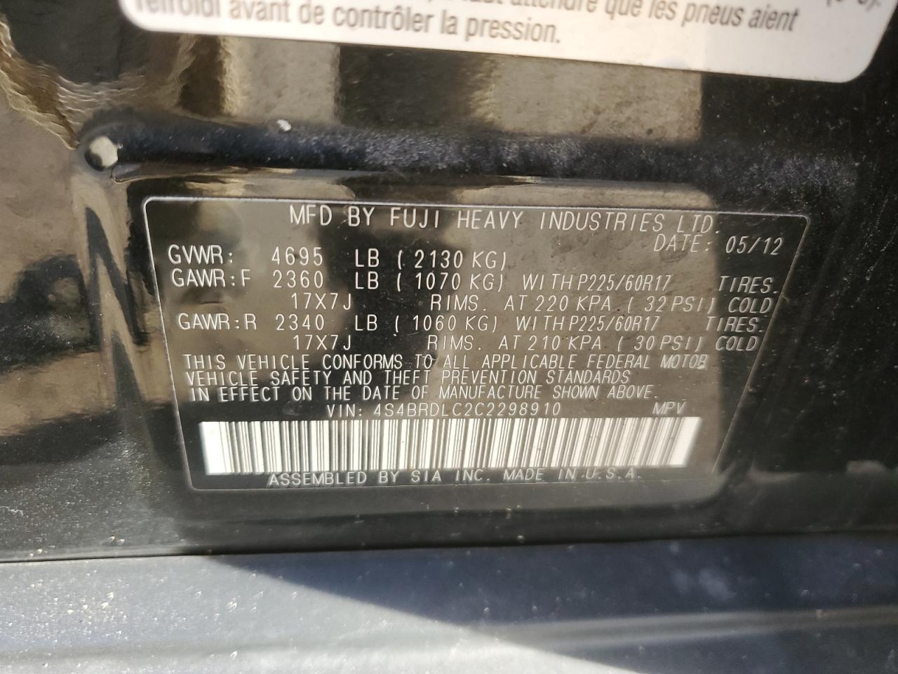 2012 Subaru Outback - Image 12