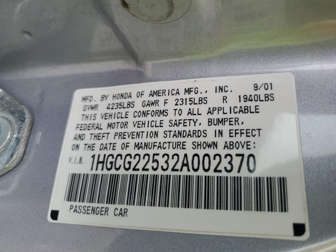 2002 Honda Accord - Image 12